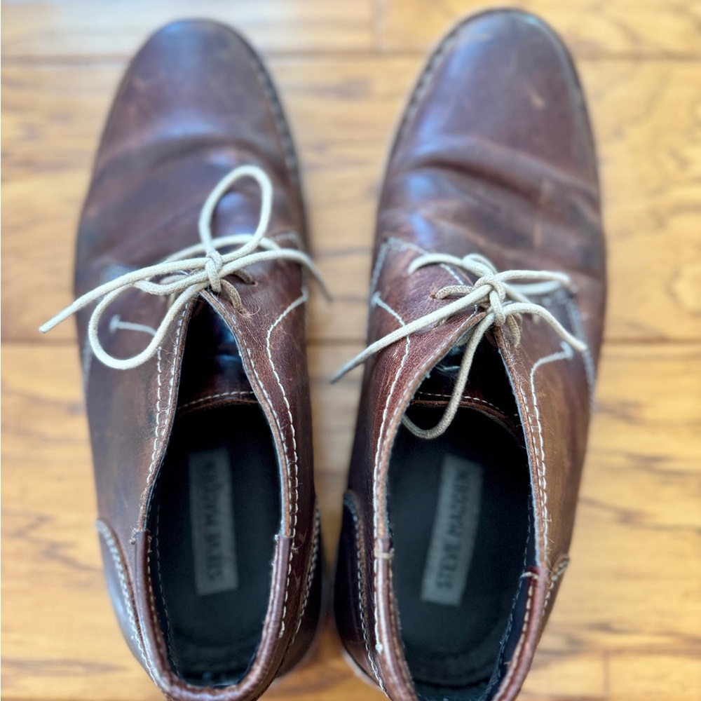 STEVE MADDEN Harken Brown Leather Chukka Boots Men's 10 Distressed Lace Up Shoes - Picture 7 of 15
